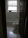 The toilet was moved to the corner and the closet is the foreground of the picture
